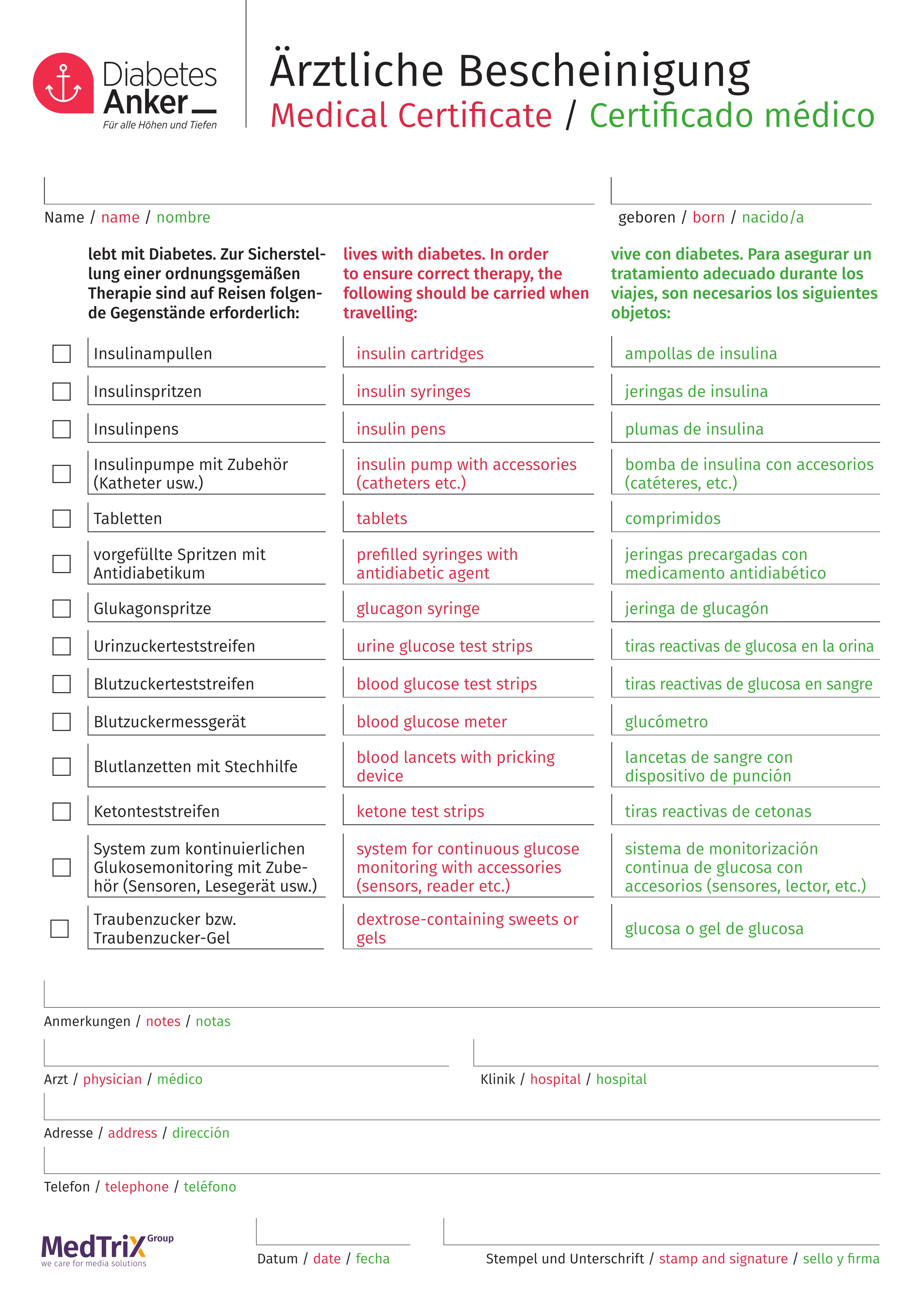 Artikelbild 1 des Artikels “Flugreise-Attest deutsch/englisch/spanisch “